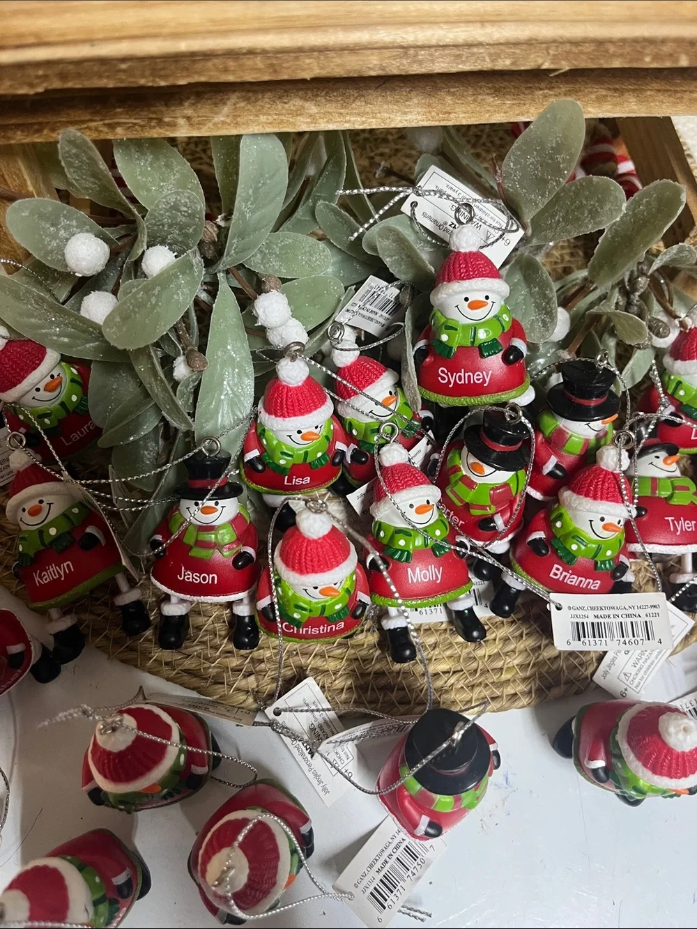 Ganz Personalized Snowman Jingle Bell Ornaments Bundle (39)